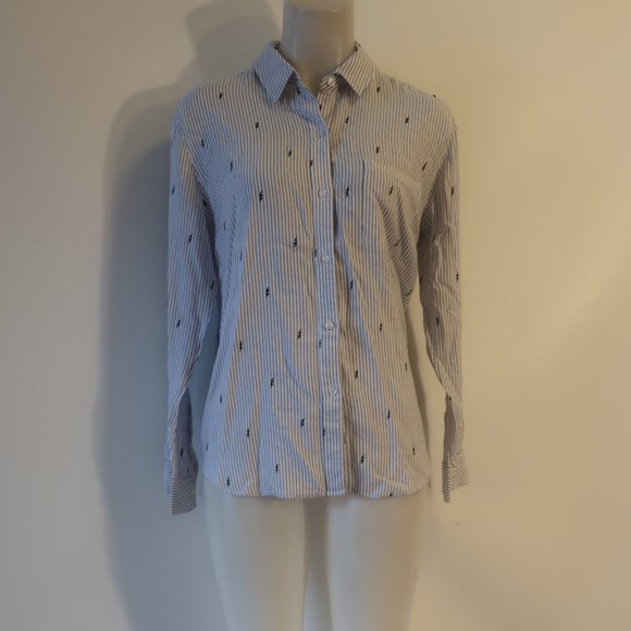 COPY - Womens Rails White, Black Striped Design Button Down Shirt M* - Picture 1 of 7